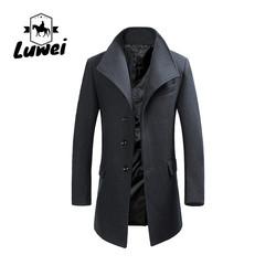 Large Lapel Médio Longo Caxemira Clássico Utilidade Homem Colarinho Slim Fit Overcoat Trench Fox Jacket Homem Coat