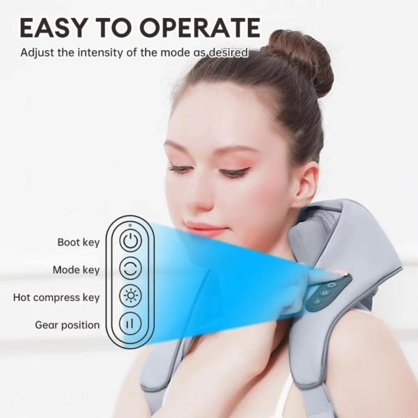 Vibration Neck And Shoulder Heating Massage Pillow Shiatsu Neck And Back Massager
