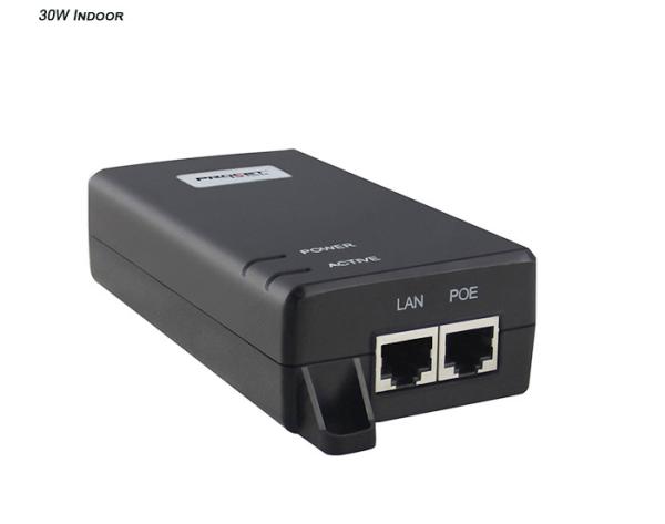 30W Indoor PoE Injector IEEE802.3at IP40 Fire Retardant