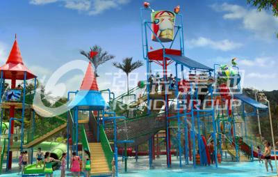 Commercial Medium Water House Aqua Playground Platform With Water Slide for Water House