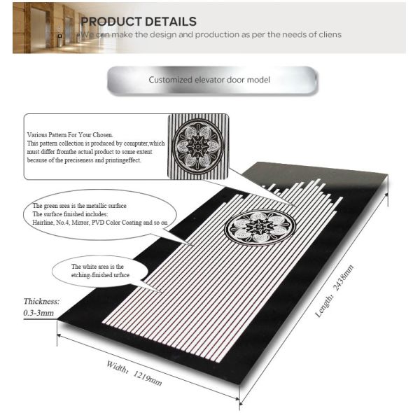 лист нержавеющей стали лифта толщины 3.0мм водоустойчивый