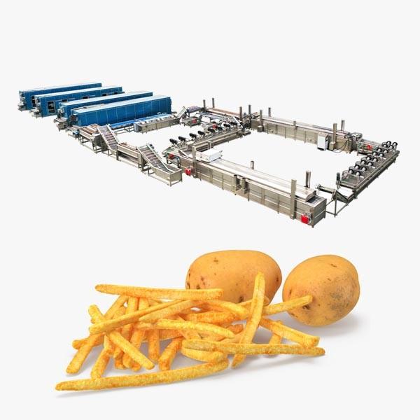 高容量フレンチフライの生産ライン 食品加工工場に 完全に自動化,効率化,カスタマイズ可能
