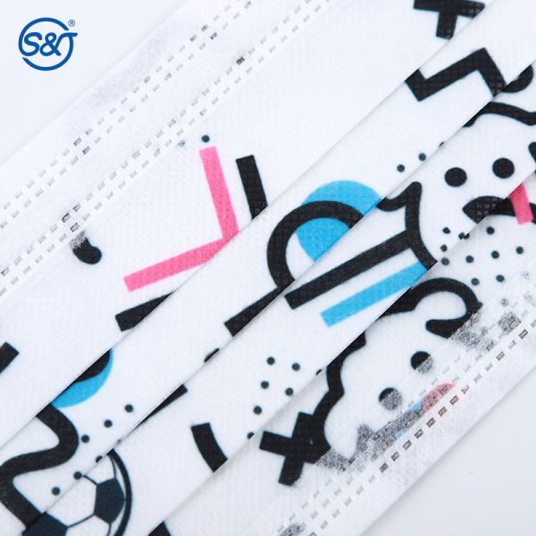 S&J Protective Disposable Printed Face Mask Custom Print Ear Loop Daily Use Kids and Adult Size Print Face Mask