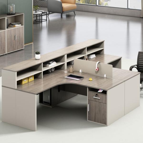 Modular Desk System for 4 People Customizable Office Furniture in Modern Design