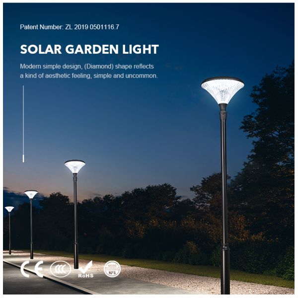 Погода света поляка IP65 сада формы диаманта солнечная устойчивая для парка Coutyard патио