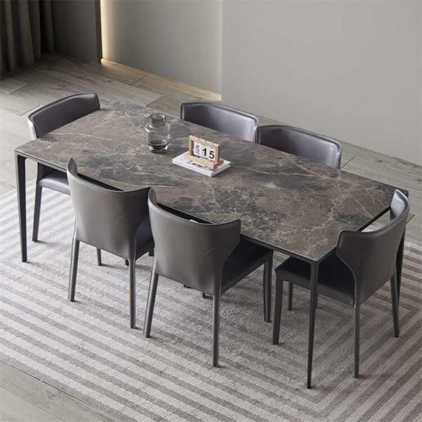 Marbre / pierre sintrée / pierre de quartz Table à manger 6 places Luxe