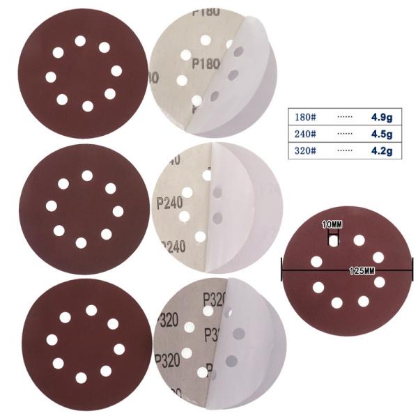 5 polegadas PSA Sander Sandpaper Red Aluminum Oxide orbital autoadesivo para o lixamento de lustro