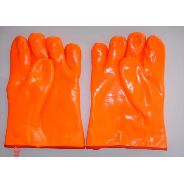 3 Layers Liner PVC Coated Work Gloves , Thermal Waterproof Gloves Smooth Finished