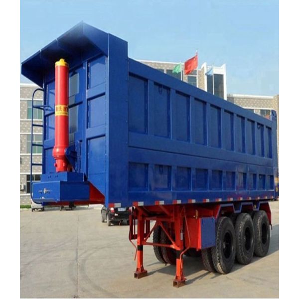 Устойчивый 3/4 оси 50тон 45 Cbm Задней Дэмп-Трактор Tipper полуприцеп с тяжелым цилиндром Более сильная грузоподъемность