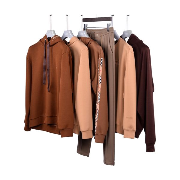 Winter Autumn Fashion Brown Pullover Sweatshirt Custom Men Clothes Hoodies With Logo Custom Hoodies and Sweatpants Set