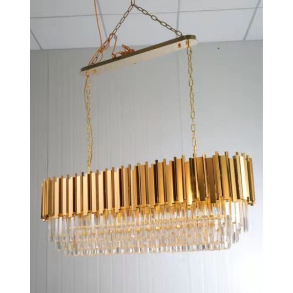 Large Crystal LED Chandelier Luxury K9 Crystal Hanging Light Living Room Pendant Lamp