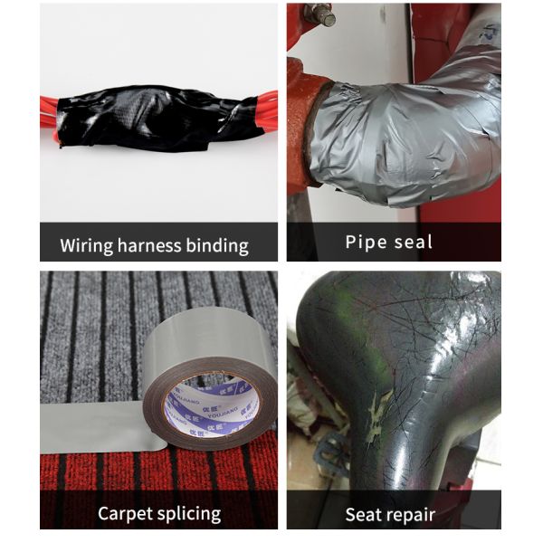 High Viscosity Black Duct Tape Clothes For Indoor Outdoor Applications No Logo Printing