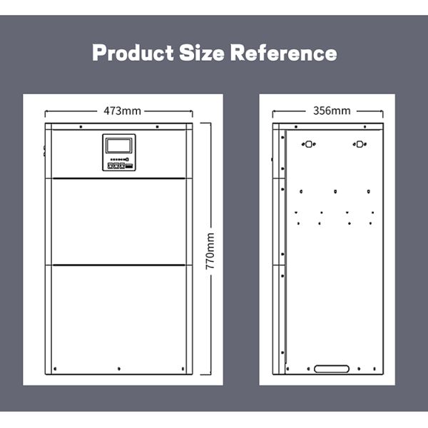 Lifepo4 batterie à énergie solaire, paquet de batterie de panneau solaire de 51.2V 200AH 10kw