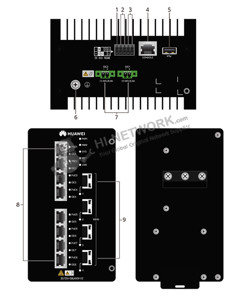 S5735I-S8U4XN-V2 Huawei 8ports PoE++ Industrial Switches with 4 ports 10GE uplinks
