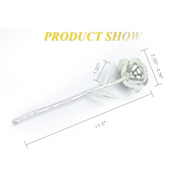Valentine Christmas  Gifts  24k  Silver Dipped  Rose with Gift Box and Artificial  Gift Flower Holiday Decoration Real Rose
