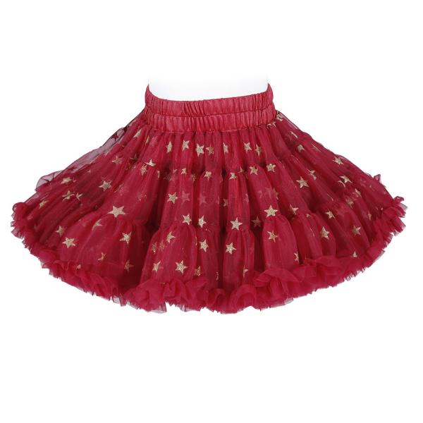 A beleza das crianças macias do poliéster francês do estilo contorna o OEM vermelho do arco-íris da saia do tutu