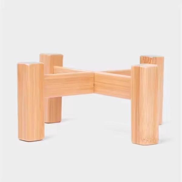 Commercialisation en gros de porte-bouteilles intérieurs porte-bouteilles élégant avec porte-plante en bois