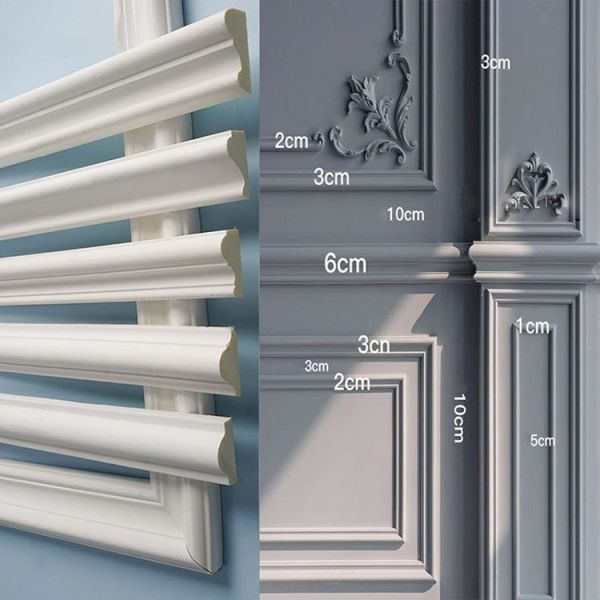 GD-85112 100mm OEM Service Heat-Insulated Paintable PU Plain Plastic Chair Rails