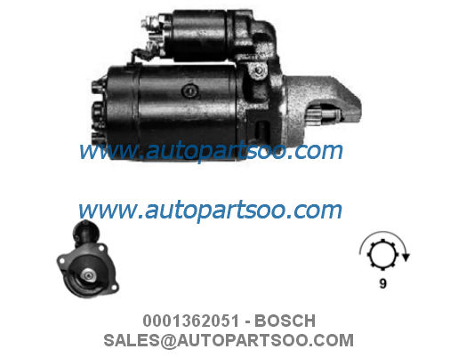 0001362051 6853810 - BOSCH Starter Motor 12V 2.4KW 9T MOTORES DE ARRANQUE