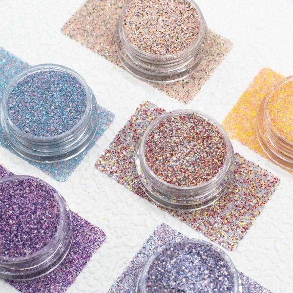 Extra Fine Polyester Mixed Glitter Nails Hexagonal Powder Christmas Decoration In Bulk