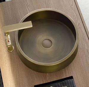 Bronze Color Table Top Bathroom Sink SUS304 Stainless Steel Material