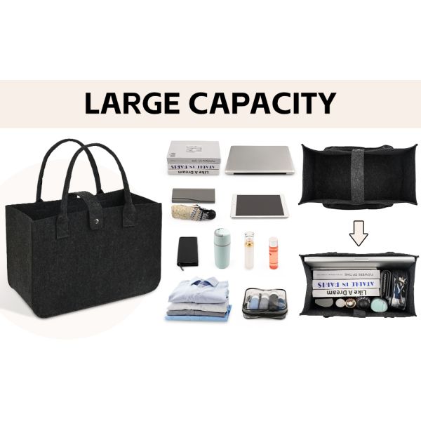 Shopping Felt Bag With Handles Grocery Tote Bags For Grocery Shopping Travel Study Gym Lunch Bag Commuter Handbags Book Storage Bags Eco-Friendly Bags