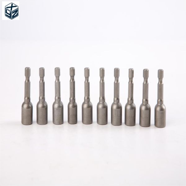 Natural Finish CRV Material 6.35 Hexagon 10mm*48mm*10PC Strong Magnetic Nut Driver Set