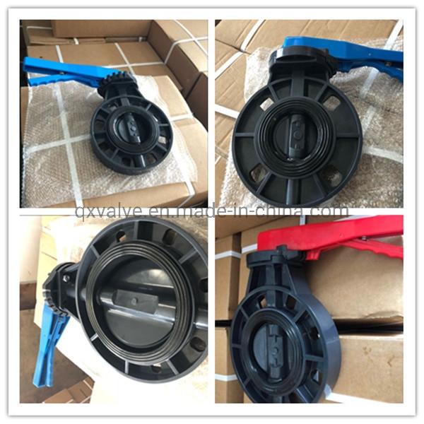 Água de uso industrial válvula de borboleta manual de PVC com manobra de engrenagem/levedura
