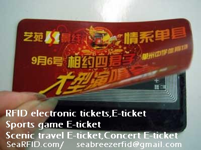 RFID Electronic ticket, E-ticket, RFID Event ticket, sports game & concert E-ticket, exhibition & scenic travel E-ticket