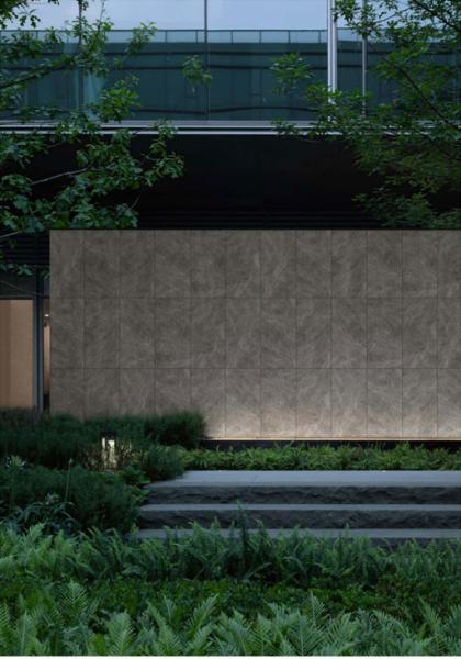 Pas de décoloration gris mat finition antique rideau extérieur fond mur carreaux 60x120cm pour terrasse et bâtiment