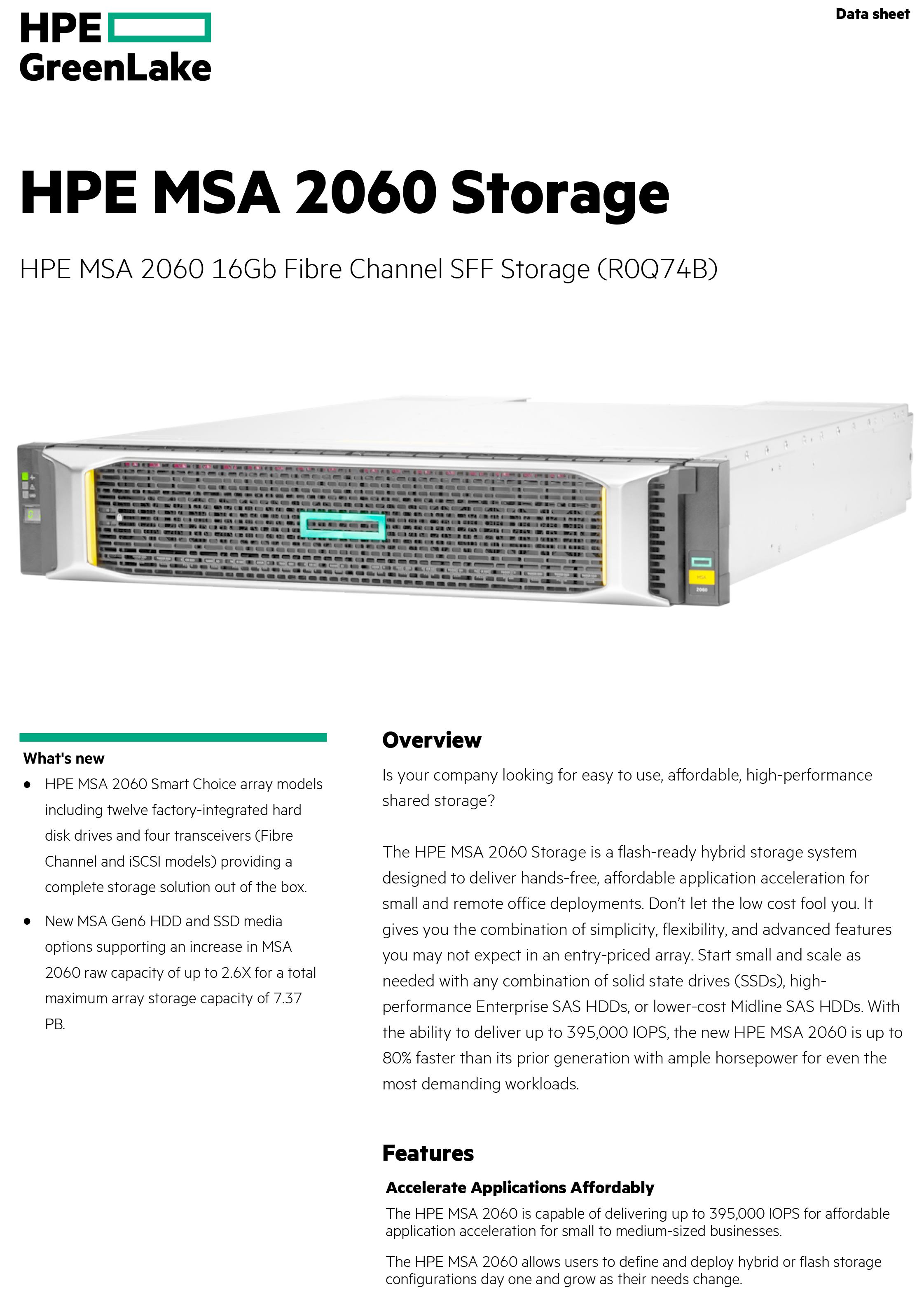 MSA 2060 16Gb FC SFF SAN Storage Dual Controller System