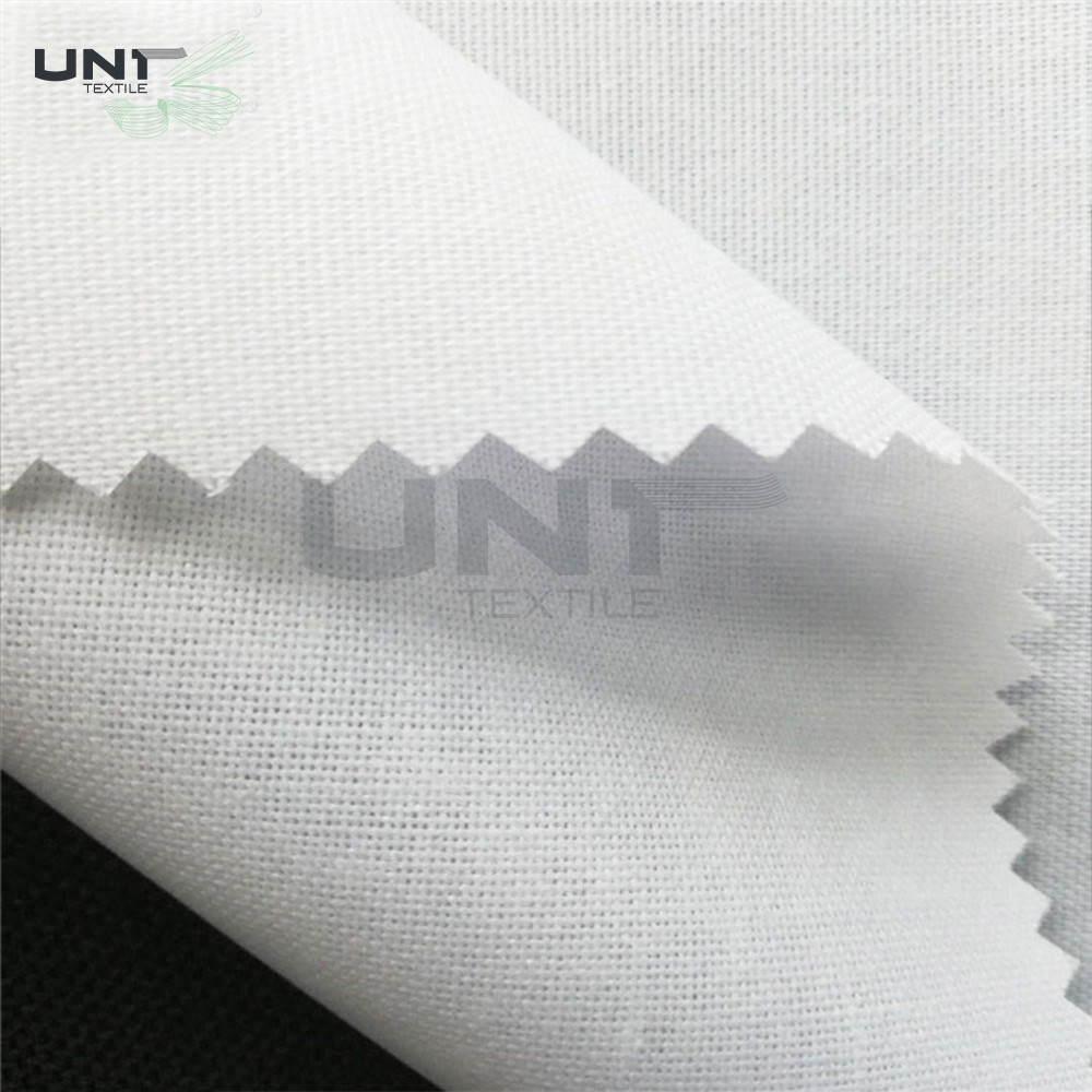 100% Cotton Shrink-Resistant Double Layer Coating Cotton Fusible Interlining Woven Fusible Interfacing for Shirt
