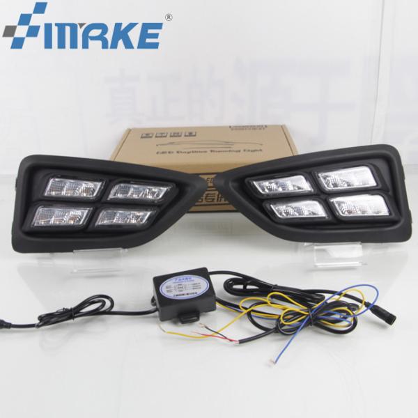 DRL LED Daytime Running Light For Hyundai Verna Yellow Turn Signals 2017-2019