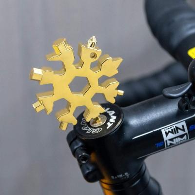 Bicycle Wrench Set Screwdriver Kit 18 in 1 Stainless Steel Snowflake Multitool for Outdoor Camping Daily Tool