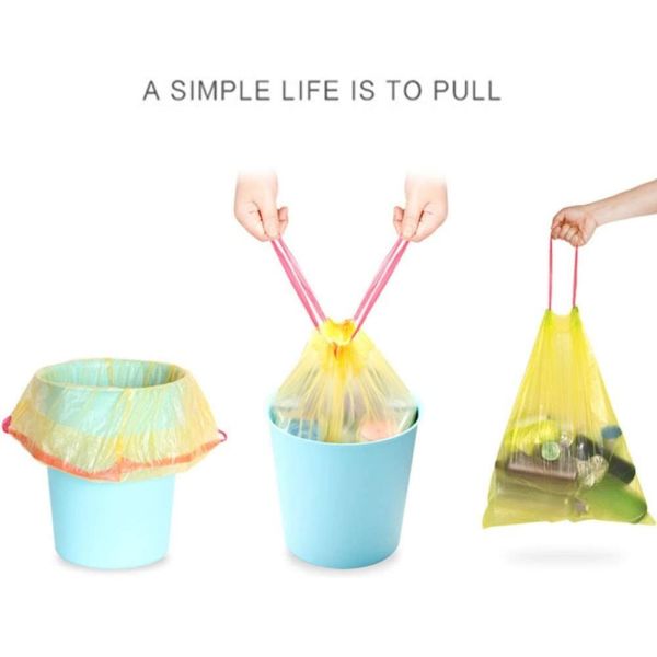 Sacs de déchets jetables en plastique de LDPE de PE de sac de déchets de cordon