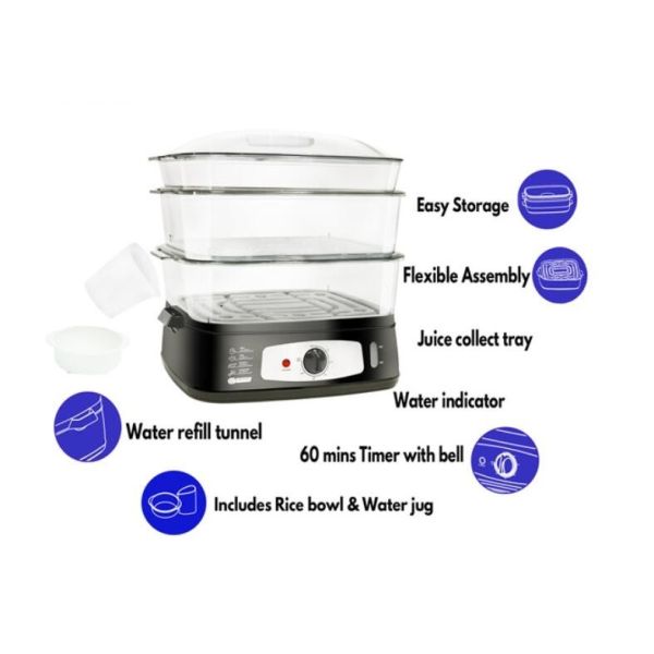 25L Electric Rice Cooker With Steamer Cooker Electric Food Steamers