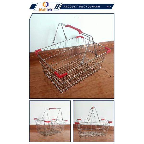 Прочный металлический супермаркет Стержень Покупательская корзина для бутика с длительным сроком службы