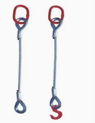 Heavy Duty Single Leg Wire Rope Lifting Sling with Steel Hook – Engineered for Industrial Precision & OSHA Compliance