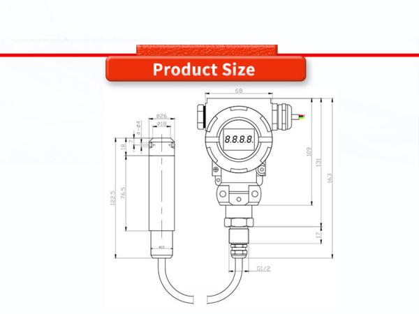 Display digital UNIVO UBPT500-601TSY Sensor de nível à prova de explosão