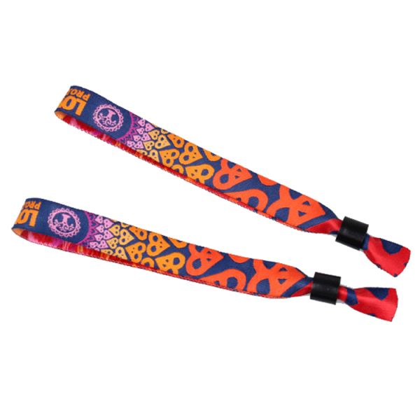 Delicate Patterns Fabric Festival Wristbands Polyester Stylish Promotional Items