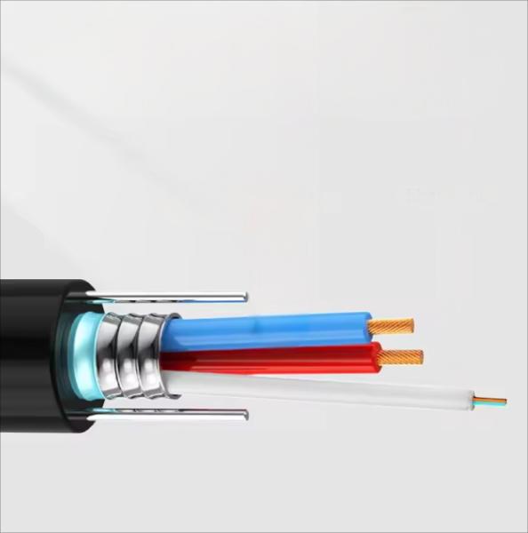 OEM Photoelectric Composite Optical Fiber Cable 12 Core Hybrid Fiber Cable GYXTW RVV