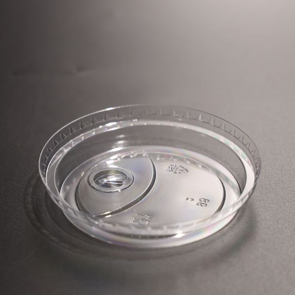 Round Plastic Cup Flat BPA Free PET Lid Transparent Color For Boba Cup