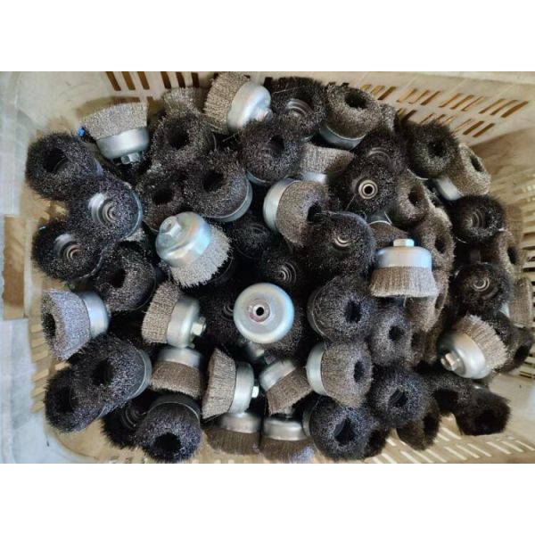 75mm OD Crimped Wire Stainless Steel Cup Brush for Weld Cleaning