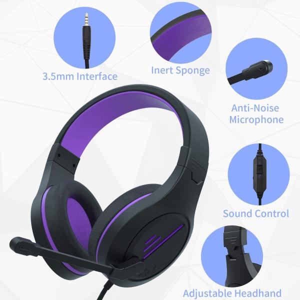 Stereo Earphones With Deep Bass , 3.5 Mm Gaming Headset For PC Computer