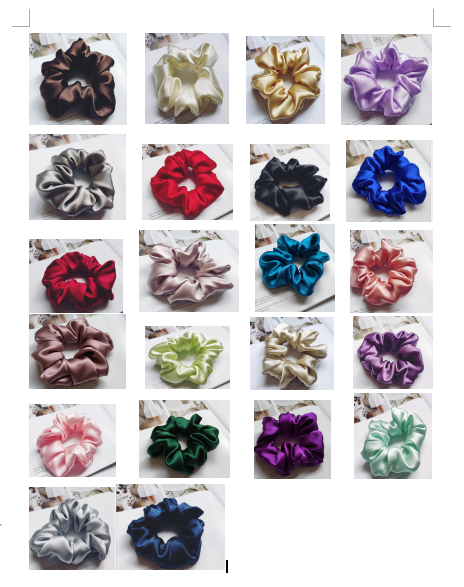 Custom 22mm Mulberry Silk Scrunchies 0.03kg Elastic Hair Bands