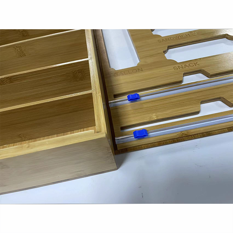 Бамбуковый полиэтиленовый пакет распределитель резчик ящик Ziplock пакет хранилище организатор для кухни