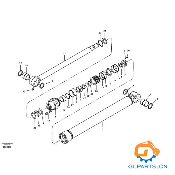 EC360 EC360B EC330B cilindro del cubo de la excavadora VOE14501282 VOE14523667 para Volvo