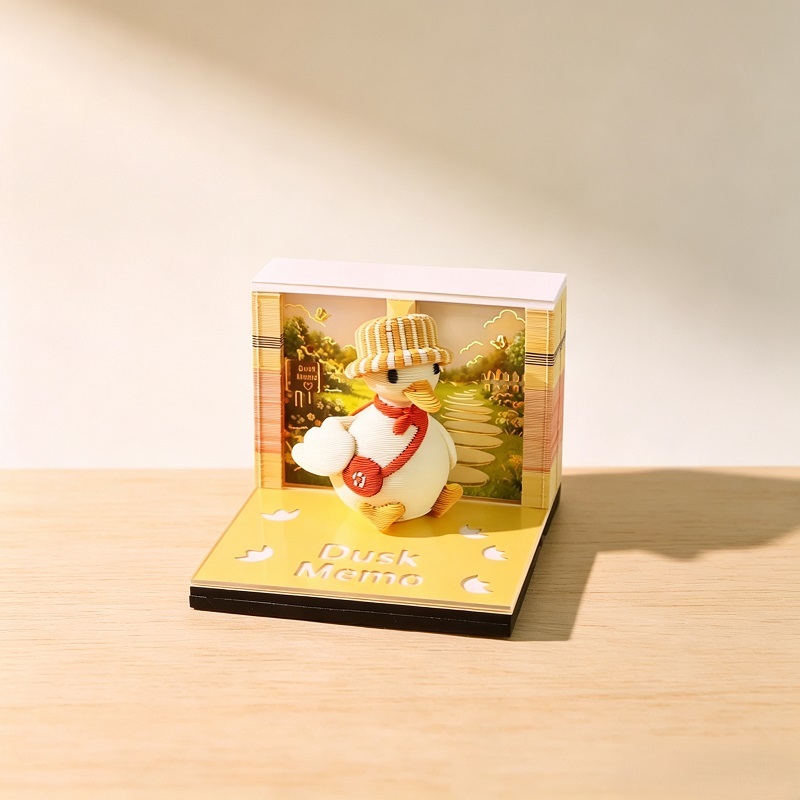 Night Light 3D Notepad Calendar With Custom Animal Paper Sculpture And LED Base