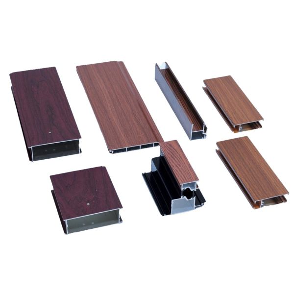 6063 T5 Powder Coating Anodizing Wooden Color Aluminum Profiles For Windows And Doors ISO Certified