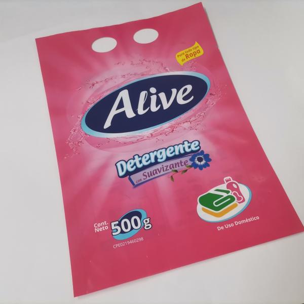Punchable Washing Powder Packaging Bag Glossy 3 Side Seal Pouch